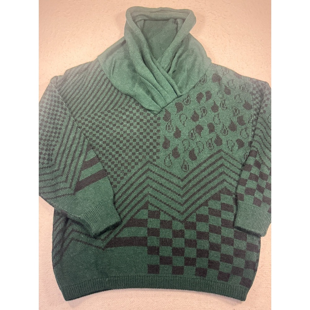 The Peterson Line Sweater Womens Large Green True Vintage Geometric‎ Pattern